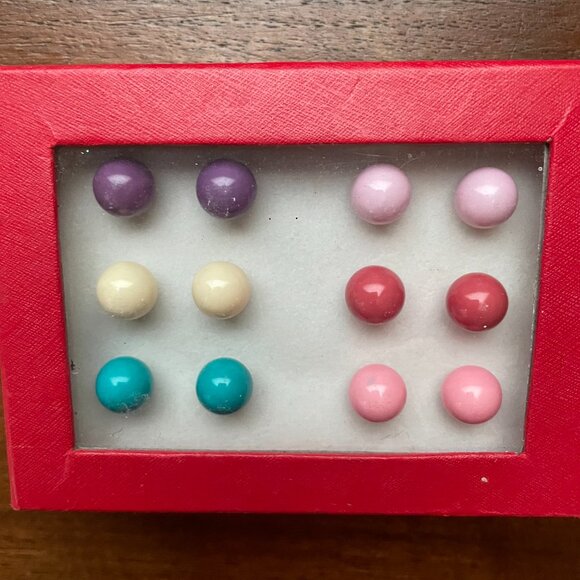 Bundle 3 for $12. Assorted Pastel & Bold Ball Stud Earrings – Boxed Set - Picture 2 of 4